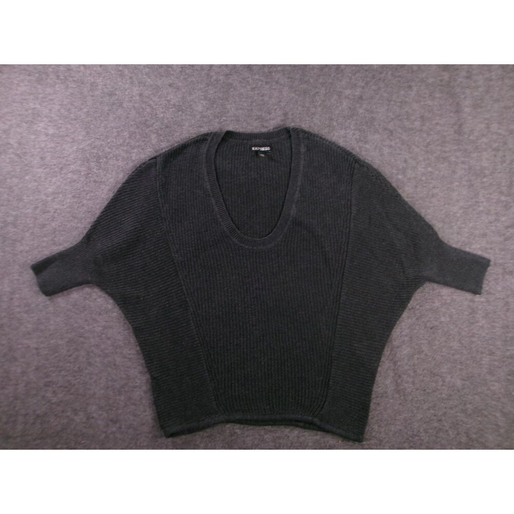 Express Sweater Women Extra Small Black Ribbed Dolman Sleeves Modern Chic Preppy